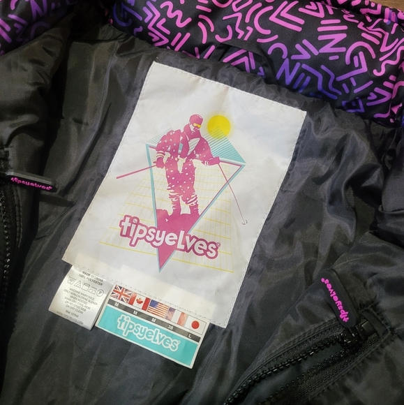 Tipsy Elves Women's Retro Insulated Waterproof One Piece Jumpsuit Size Medium - Picture 5 of 11